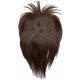 Dunkelbrauner Echthaar-Topper Für Frauen, 14 X 14 Cm, Clip-In-Haarteile Mit Puppenpony