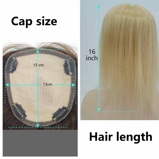 13Cm * 15Cm Echthaar-Seidenbasis-Haartopper Für Frauen Mit Dünner Werdendem Haar