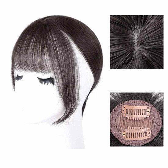 3D Air Fringe Echthaar-Haarteil Zum Anstecken Für Frauen