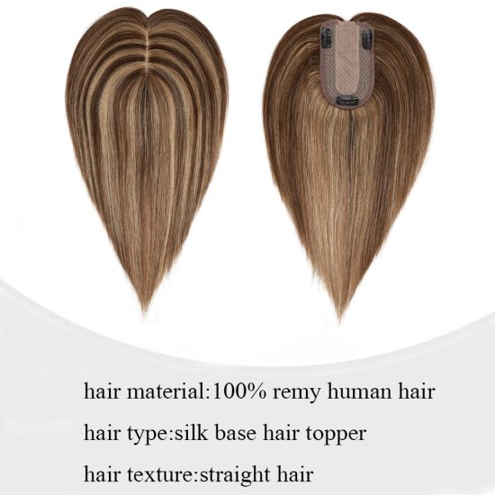 100% Echthaar-Clip-In-On-Haar-Topper Mit Pony