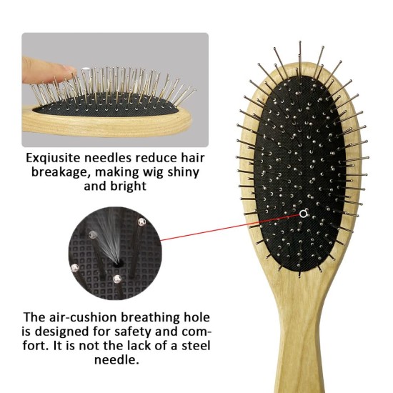 Entwirren Perücken Professionelle Haarkamm Perückenbürste Mit Holzgriff